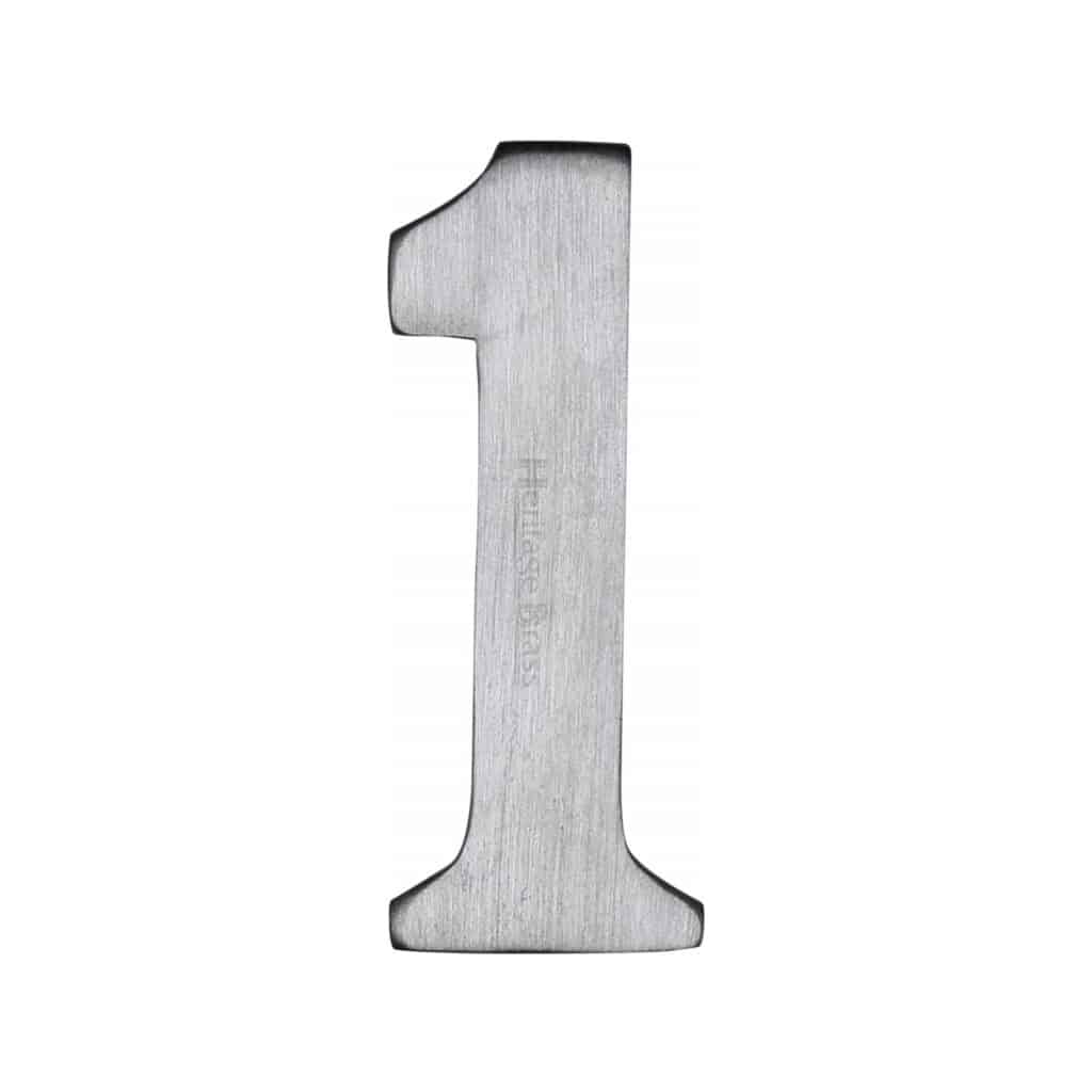 Heritage Brass Numeral 5 Self Adhesive 51mm (2") Satin Nickel finish 1