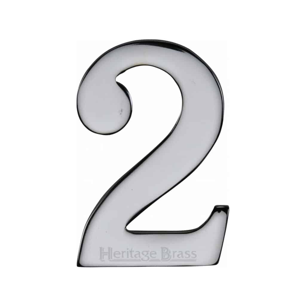 Heritage Brass Numeral 6 Self Adhesive 51mm (2") Polished Nickel finish 1