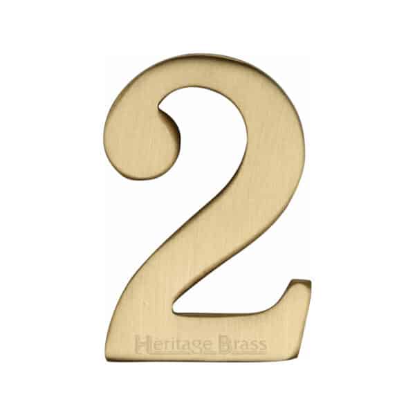 Heritage Brass Numeral 6 Self Adhesive 51mm (2") Satin Chrome finish 1