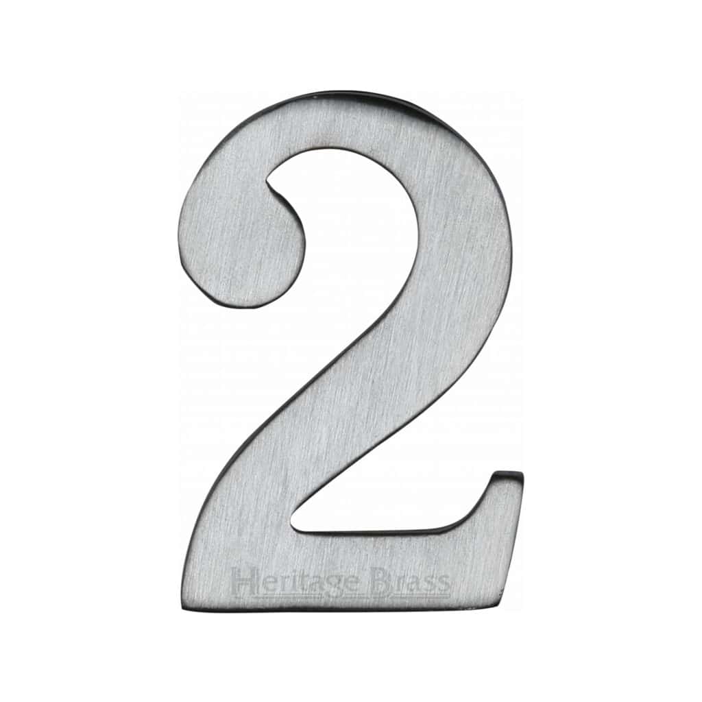 Heritage Brass Numeral 6 Self Adhesive 51mm (2") Satin Nickel finish 1