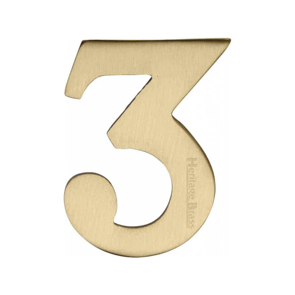 Heritage Brass Numeral 7 Self Adhesive 51mm (2") Satin Chrome finish 1