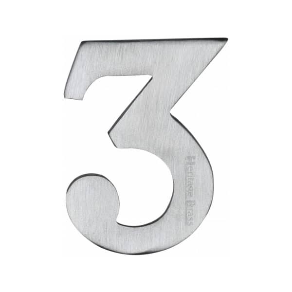 Heritage Brass Numeral 7 Self Adhesive 51mm (2") Satin Nickel finish 1