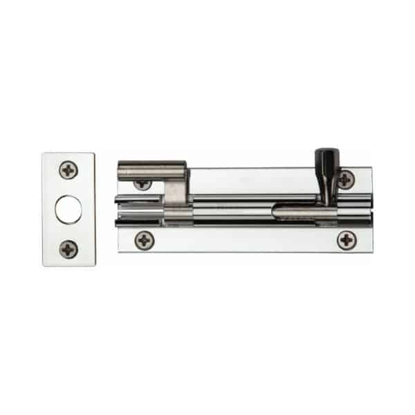 Heritage Brass Door Bolt Flat 8" Satin Chrome finish 1