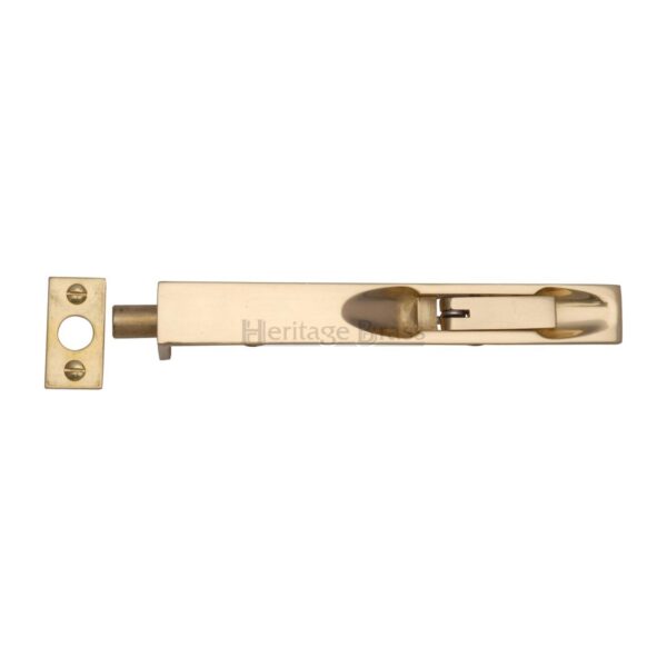 Heritage Brass Door Bolt Necked Flat 6" Satin Chrome finish 1