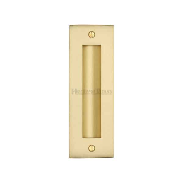 Reeded Rectangular Flush Pull 105 x 58mmmm Matt Bronze finish 1