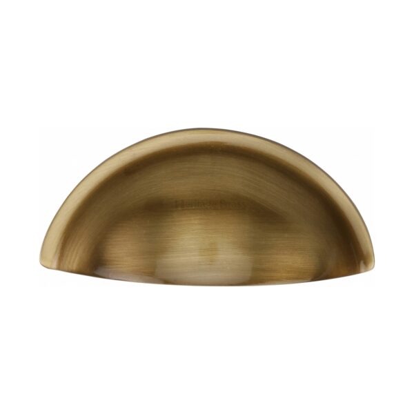 Heritage Brass Drawer Cup Pull Deco Design 89mm CTC Matt Bronze Finish 1