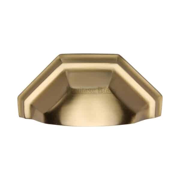 Heritage Brass Cabinet Pull T-Bar Raindrop Design 256mm CTC Satin Chrome Finish 1