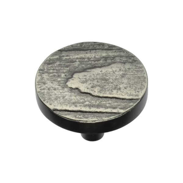 Heritage Brass Cabinet Knob Round Hammered Design 32mm Antique Brass finish 1