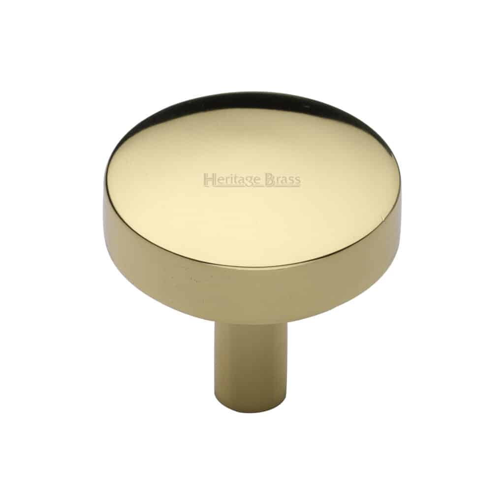 Heritage Brass Cabinet Knob Disc Design 38mm Satin Brass finish 1