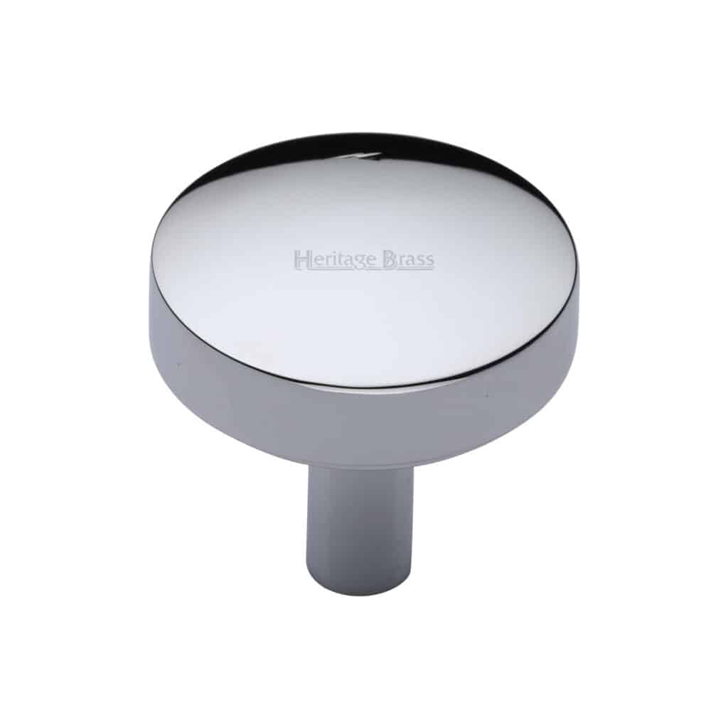 Heritage Brass Cabinet Knob Disc Design 38mm Satin Nickel finish 1