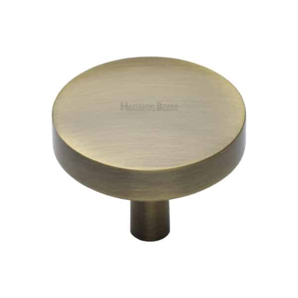 Heritage Brass Cabinet Knob Disc Knurled Design with Rose 32mm Matt Bronze finish 1