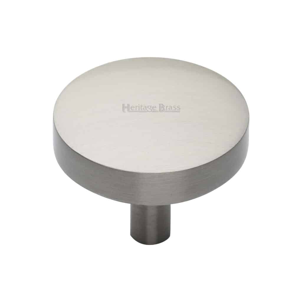 Heritage Brass Cabinet Knob Disc Knurled Design with Rose 38mm Antique Brass finish 1