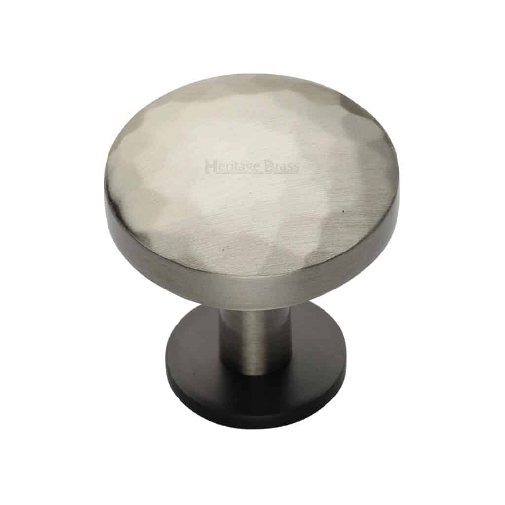 Heritage Brass Cabinet Knob Disc Knurled Design with Rose 38mm Matt Bronze finish 1