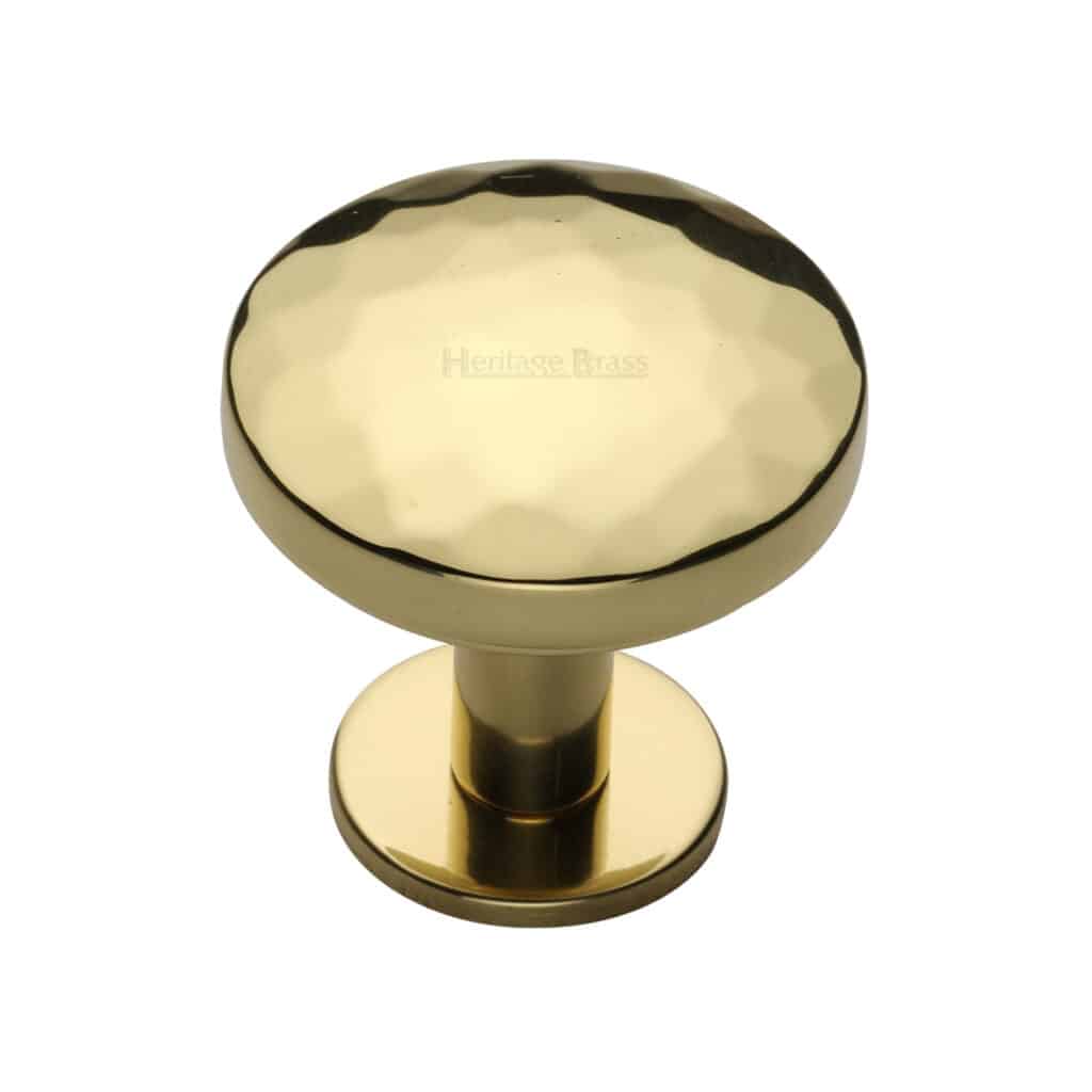 Heritage Brass Cabinet Knob Disc Knurled Design with Rose 38mm Polished Chrome finish 1