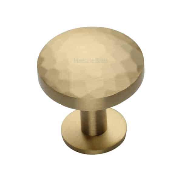 Heritage Brass Cabinet Knob Disc Knurled Design with Rose 38mm Satin Nickel finish 1