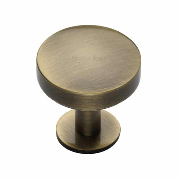 Heritage Brass Cabinet Knob Disc Design with Rose 38mm Matt Bronze / Satin Brass finish 1