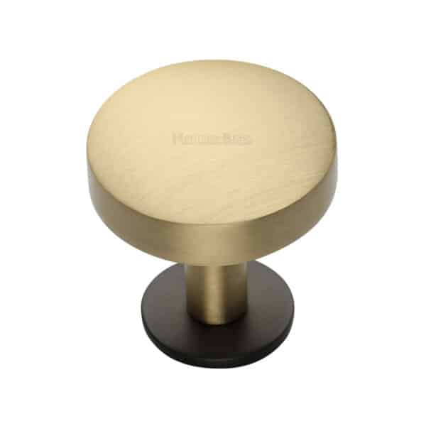 Heritage Brass Cabinet Knob Disc Design with Rose 38mm Matt Bronze / Satin Nickel finish 1