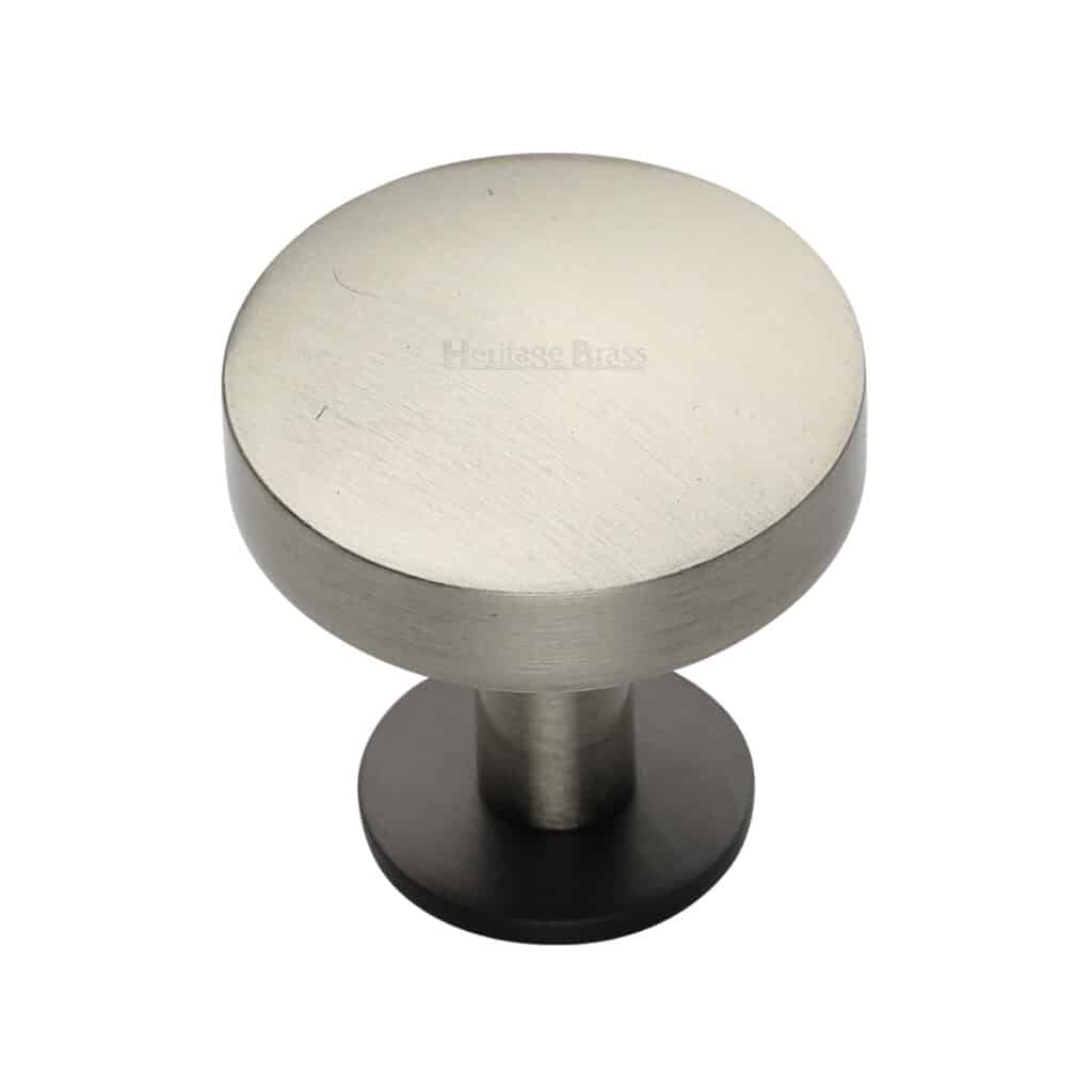 Heritage Brass Cabinet Knob Disc Design with Rose 38mm Matt Bronze finish 1