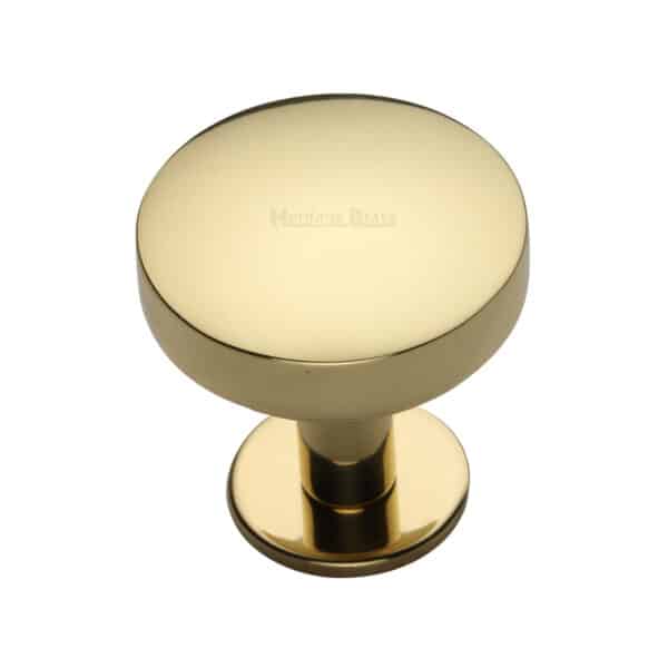 Heritage Brass Cabinet Knob Disc Design with Rose 38mm Polished Chrome finish 1