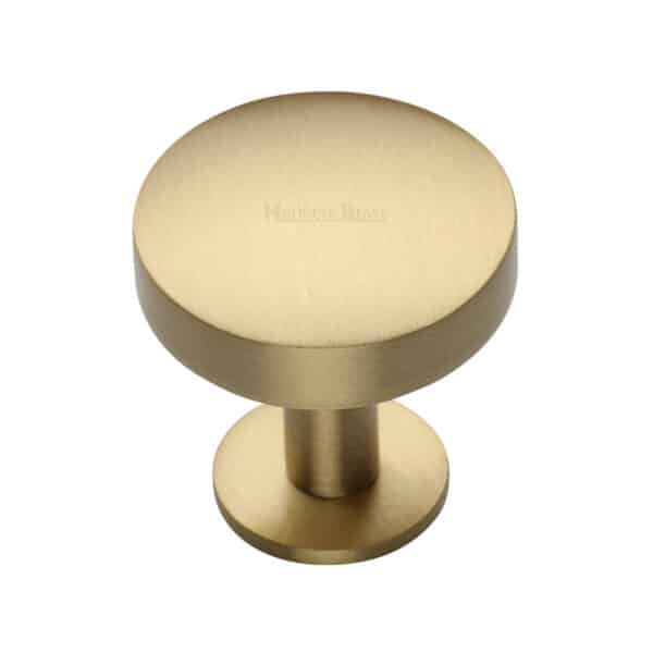 Heritage Brass Cabinet Knob Disc Design with Rose 38mm Satin Nickel finish 1