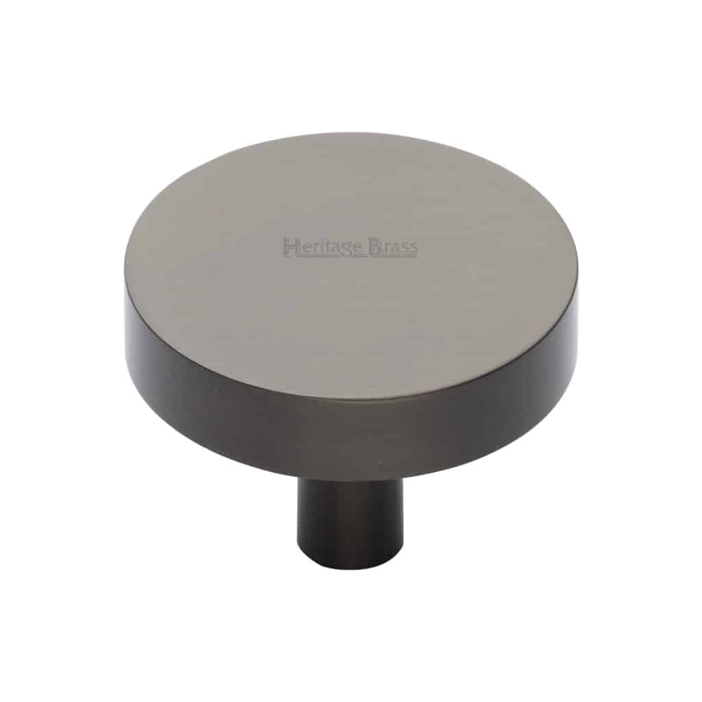 Heritage Brass Cabinet Knob Stepped Disc Design 32mm Polished Nickel finish 1