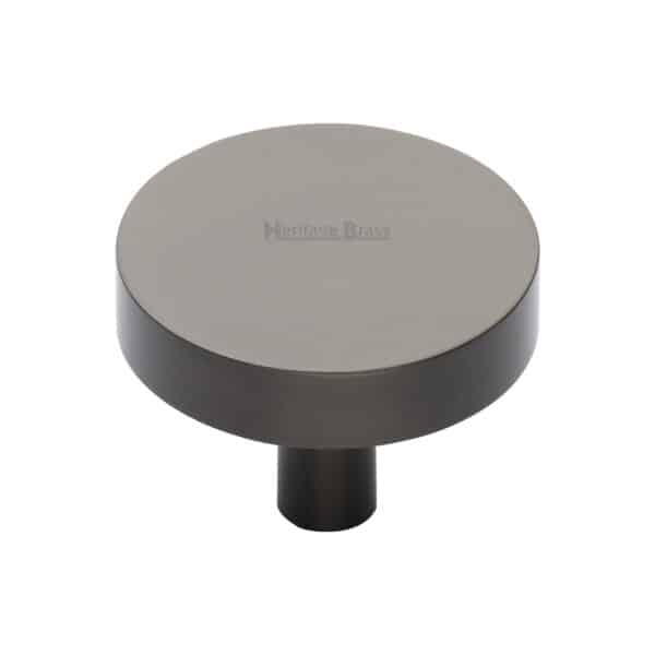 Heritage Brass Cabinet Knob Stepped Disc Design 32mm Polished Nickel finish 1