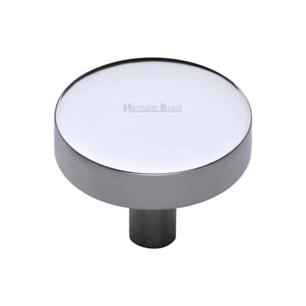 Heritage Brass Cabinet Knob Stepped Disc Design 32mm Satin Nickel finish 1