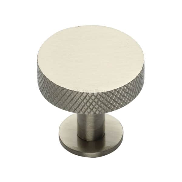 Heritage Brass Cabinet Knob Stepped Disc Design with Rose 32mm Polished Nickel finish 1