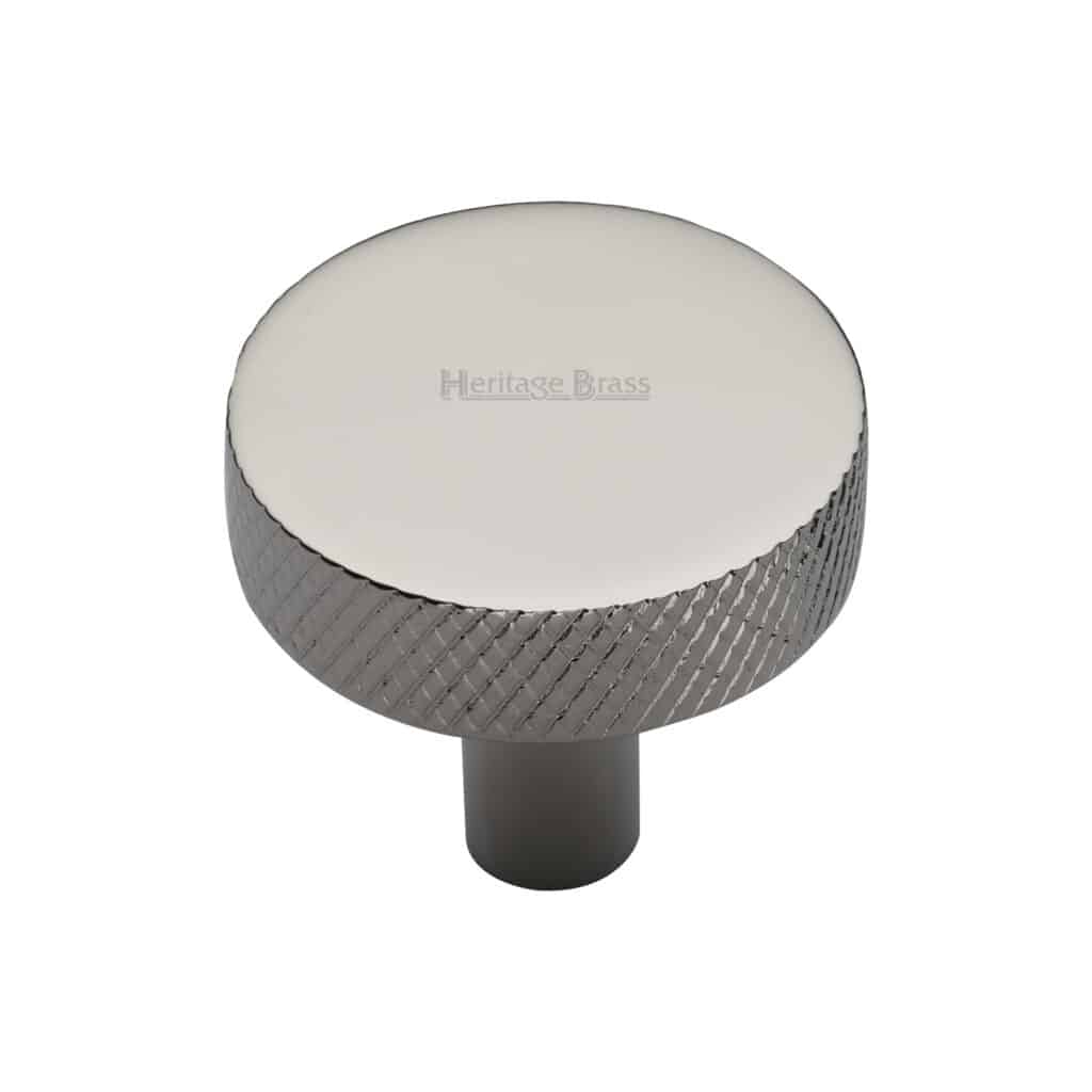 Heritage Brass Cabinet Knob Ridge Design 32mm Polished Nickel finish 1