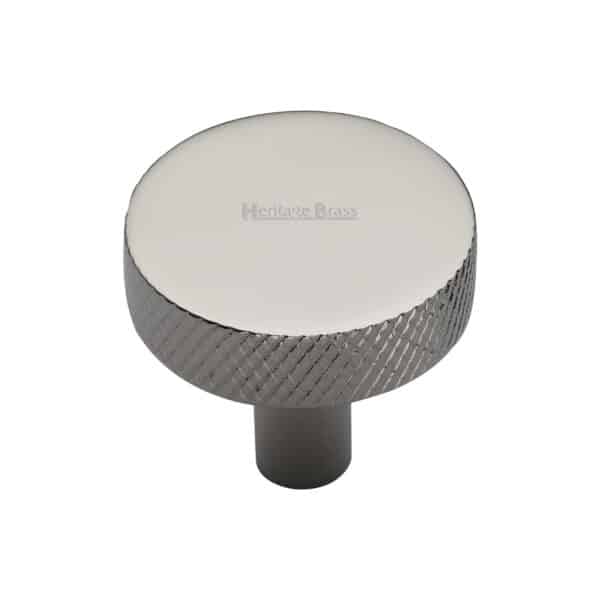 Heritage Brass Cabinet Knob Ridge Design 32mm Polished Nickel finish 1