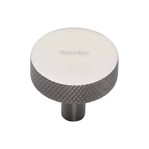 Heritage Brass Cabinet Knob Ridge Design 32mm Satin Nickel finish 1