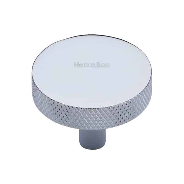 Heritage Brass Cabinet Knob Ridge Design 38mm Polished Chrome finish 1