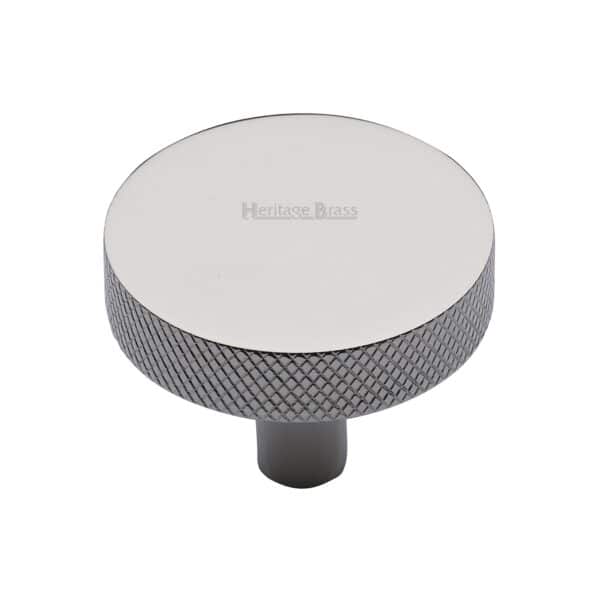 Heritage Brass Cabinet Knob Ridge Design 38mm Polished Nickel finish 1