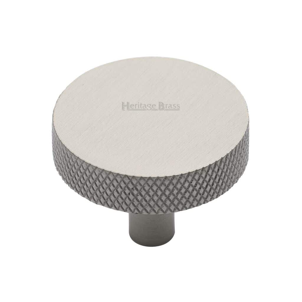 Heritage Brass Cabinet Knob Ridge Design 38mm Satin Nickel finish 1