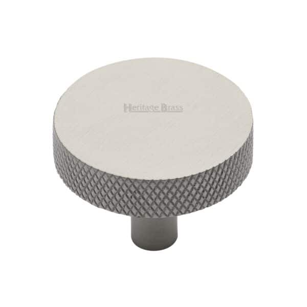 Heritage Brass Cabinet Knob Ridge Design 38mm Satin Nickel finish 1