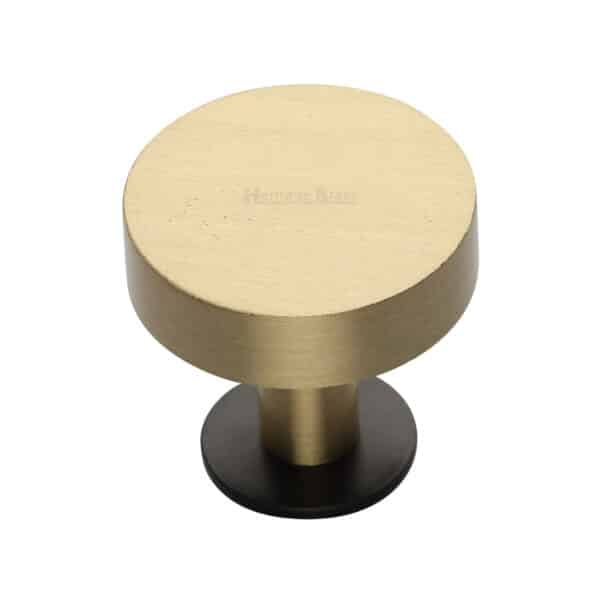 Heritage Brass Cabinet Knob Ridge Design with Rose 32mm Matt Bronze finish 1