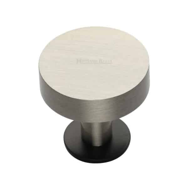 Heritage Brass Cabinet Knob Ridge Design with Rose 32mm Polished Brass finish 1