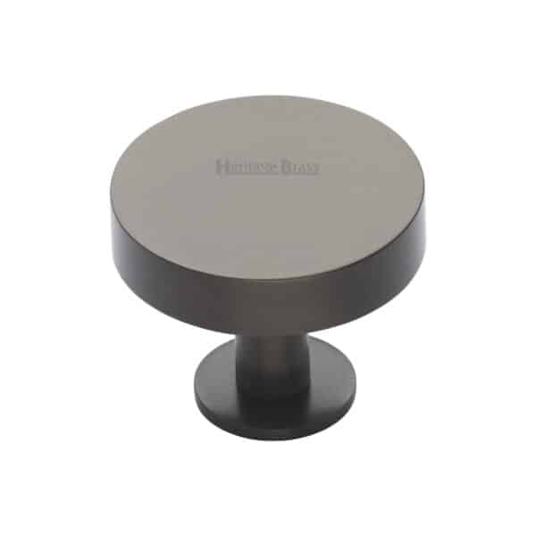 Heritage Brass Cabinet Knob Ridge Design with Rose 32mm Polished Chrome finish 1