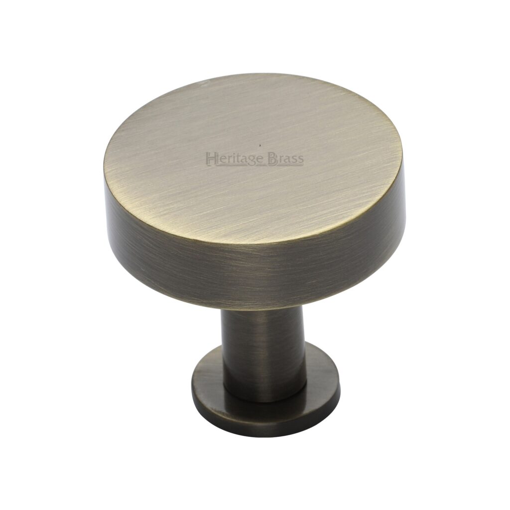 Heritage Brass Cabinet Knob Ridge Design with Rose 38mm Polished Brass finish 1