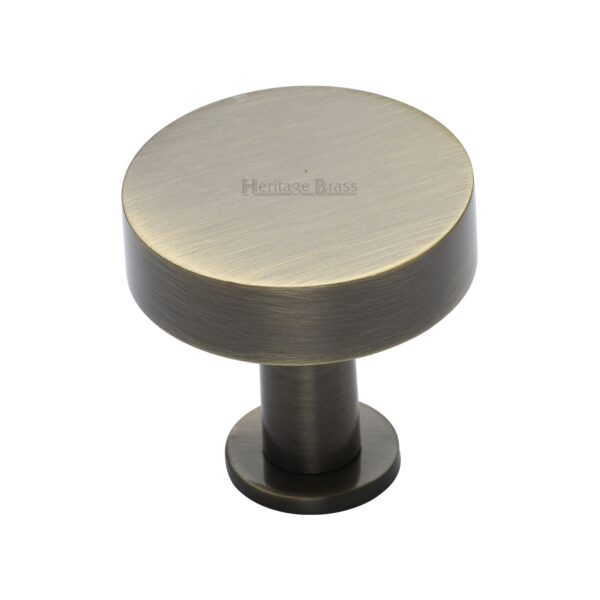 Heritage Brass Cabinet Knob Ridge Design with Rose 38mm Polished Brass finish 1