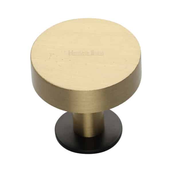 Heritage Brass Cabinet Knob Ridge Design with Rose 38mm Polished Chrome finish 1