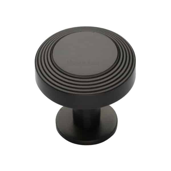 Heritage Brass Cabinet Knob Stepped Oval Design 41mm Matt Bronze finish 1