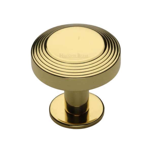 Heritage Brass Cabinet Knob Stepped Oval Design 41mm Polished Brass finish 1