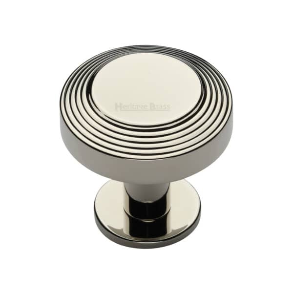 Heritage Brass Cabinet Knob Stepped Oval Design 41mm Polished Nickel finish 1