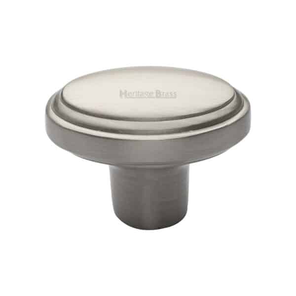 Heritage Brass Cabinet Knob Hexagon Design 38mm Satin Nickel finish 1