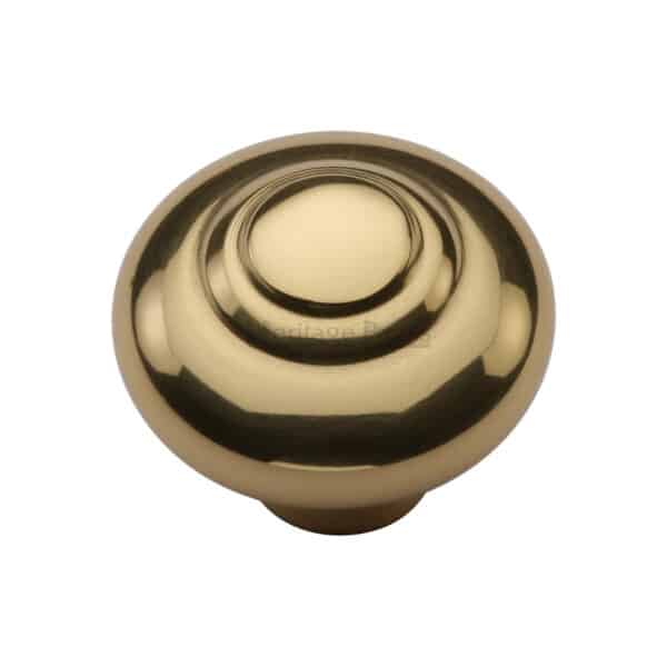 Heritage Brass Cabinet Knob Hexagon Design with Rose 38mm Polished Brass finish 1