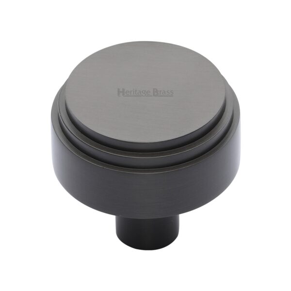 Heritage Brass Cabinet Knob Plinth Square Design with base 25mm Polished Nickel finish 1