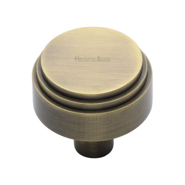 Heritage Brass Cabinet Knob Plinth Square Design with base 35mm Satin Brass finish 1