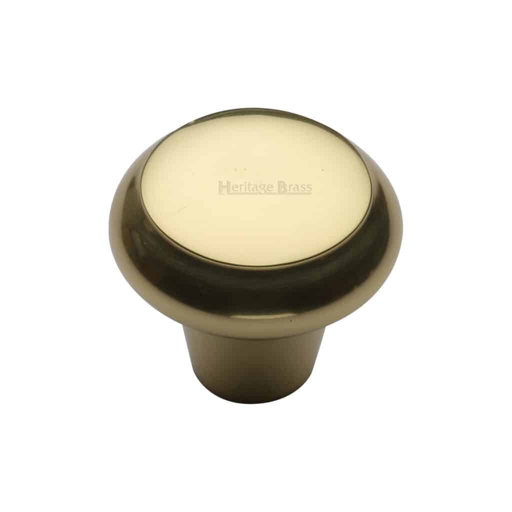 Heritage Brass Cabinet Knob Surrey Design 32mm Satin Brass finish 1