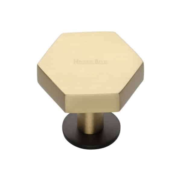 Heritage Brass Cabinet Knob Knurled T-Bar Design with Rose 45mm Polished Chrome finish 1